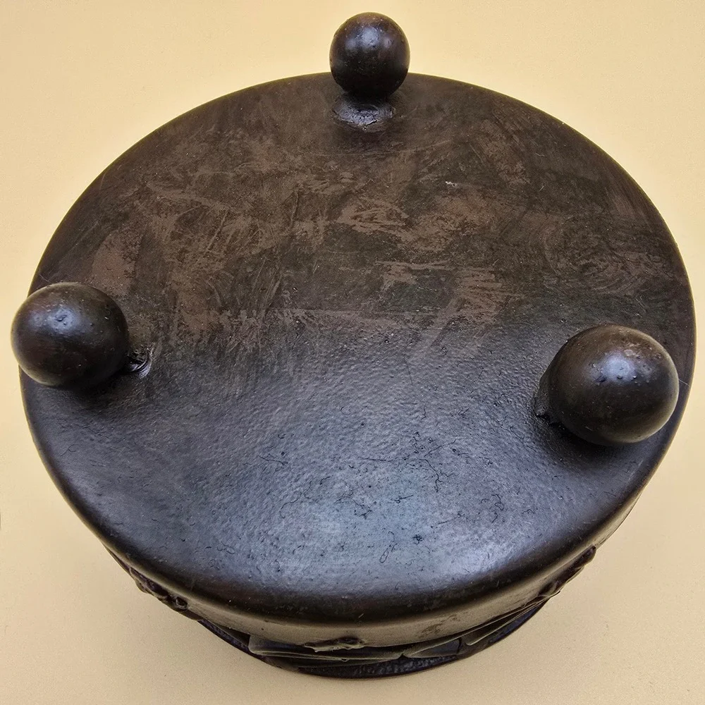 Wrought Iron Scrollwork Candle Holder Stand Ball Feet‎ Dark Bronze 4.5 Inch